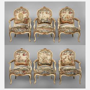 Sechs Louis-XV.-Fauteuils à la Reine