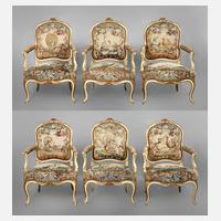 Sechs Louis-XV.-Fauteuils à la Reine111