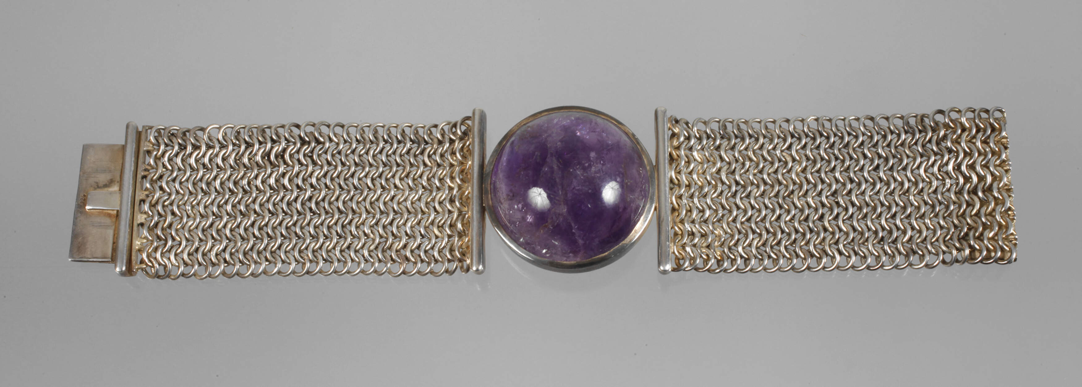 Breites Armband mit Amethyst