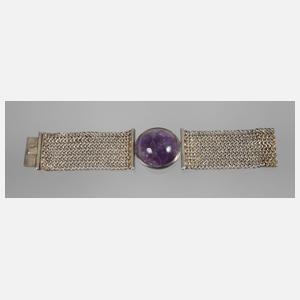 Breites Armband mit Amethyst