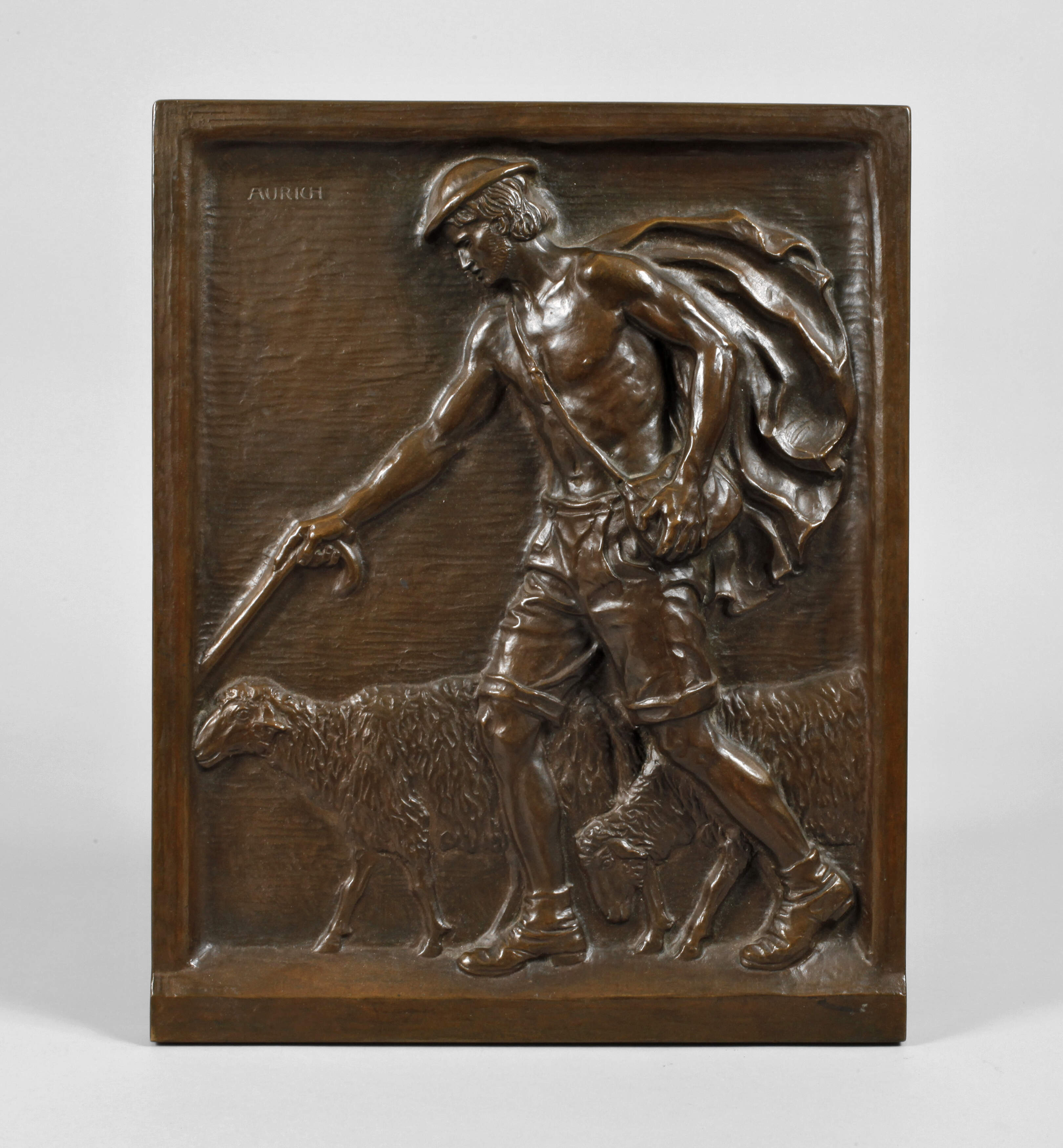 Oskar Aurich, Bronzerelief Schäfer