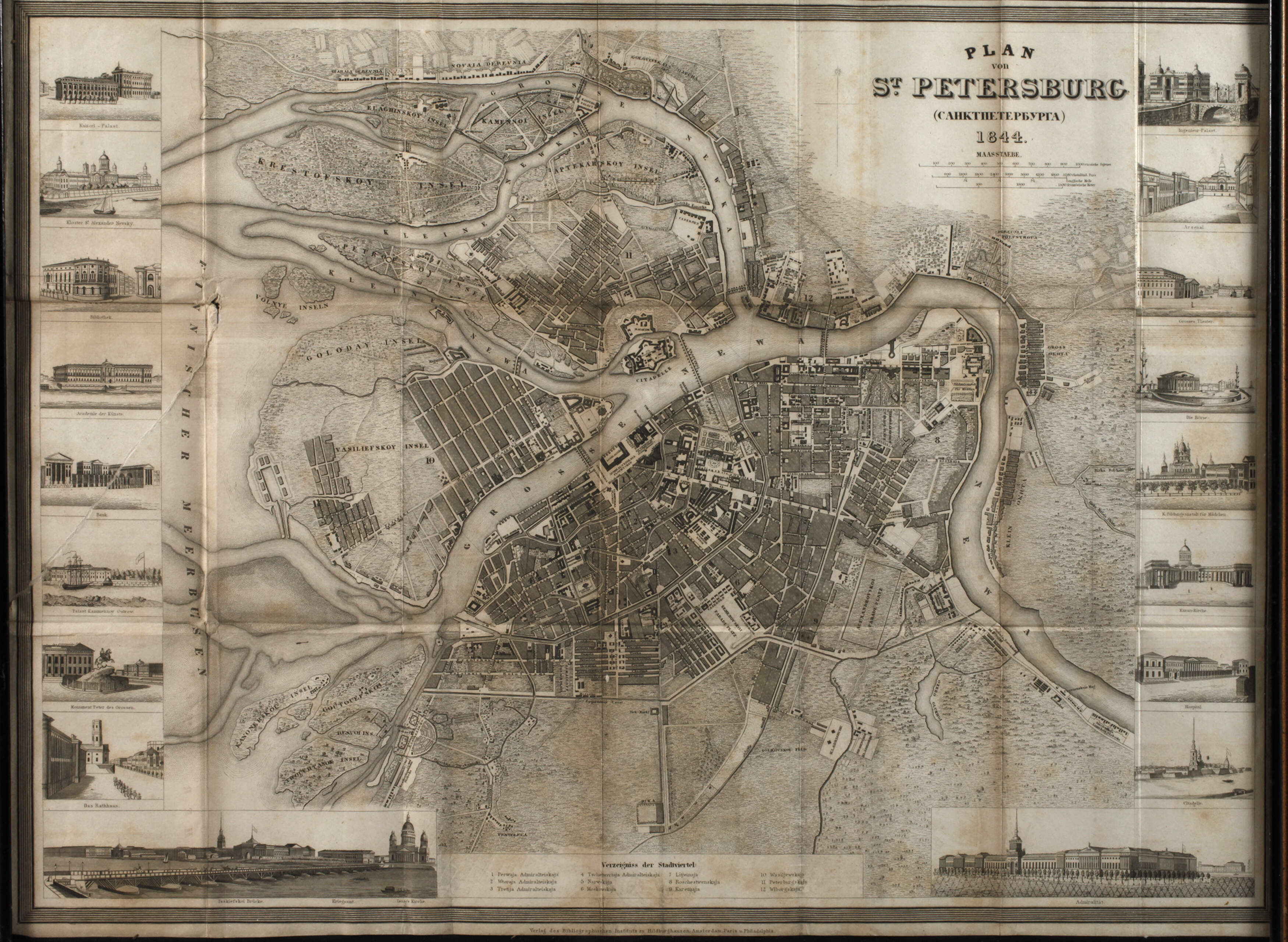 Historischer Stadtplan von St. Petersburg