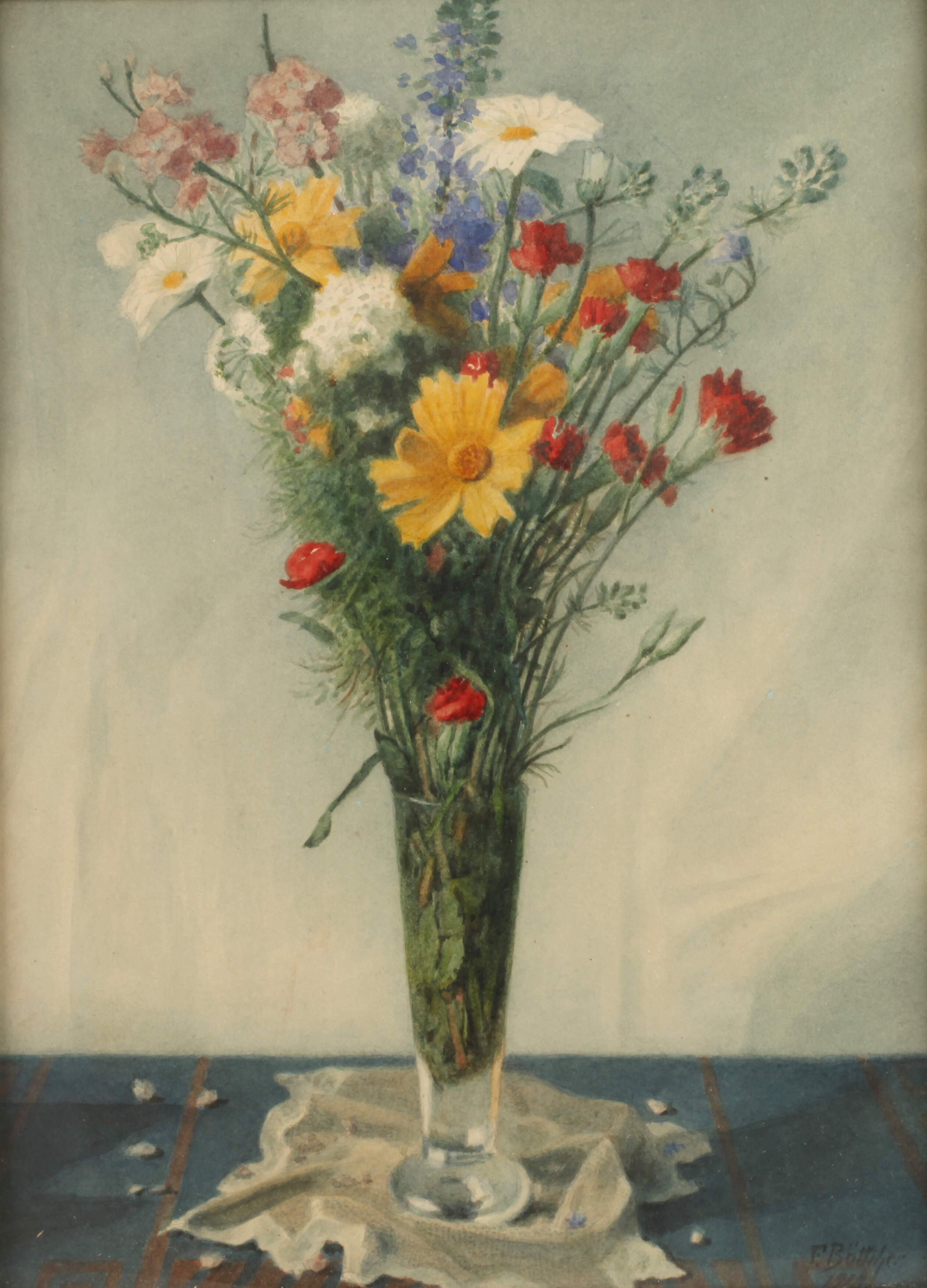 Friedrich Böttcher, "Vase mit Feldblumen"