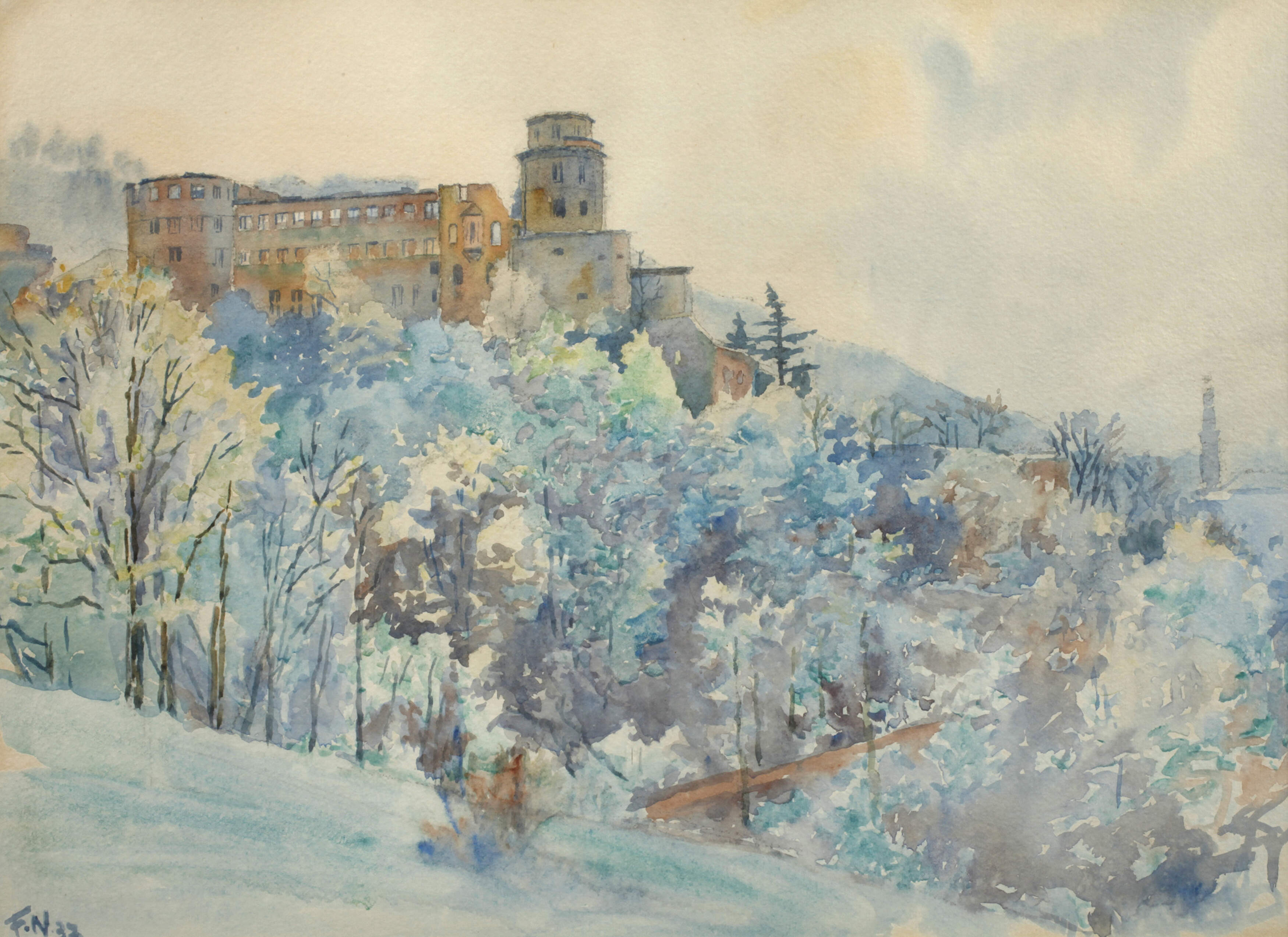 Fritz Neuenhahn, Heidelberger Schloss im Frühling