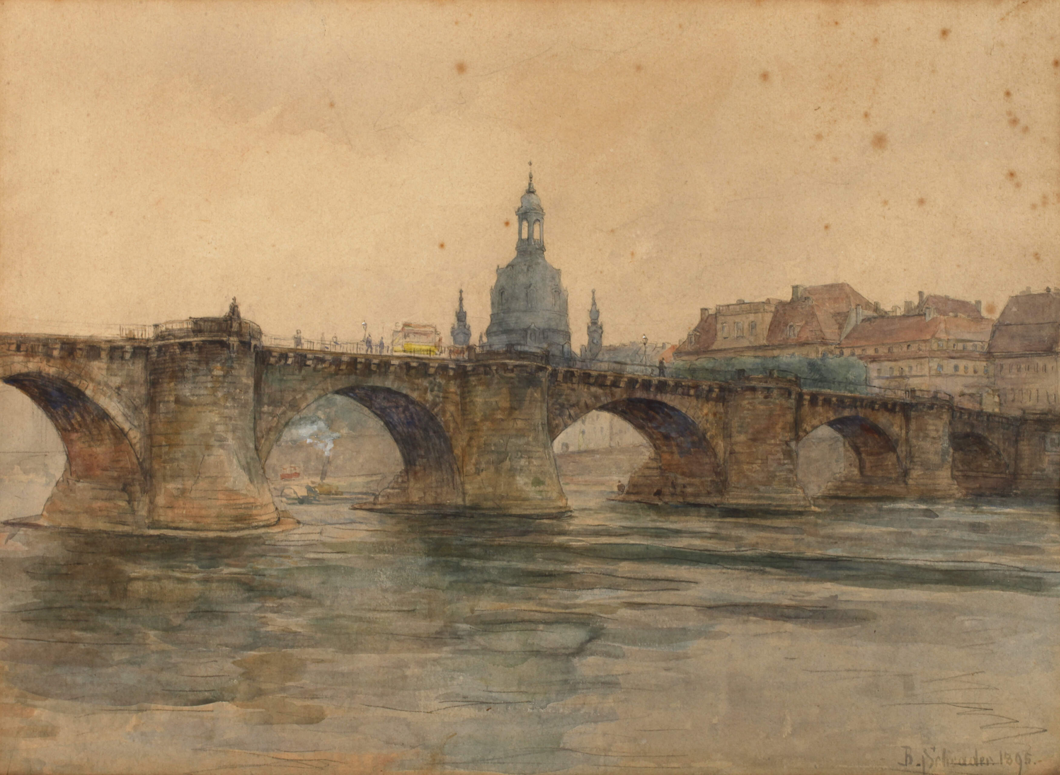 Bertha Schrader, Augustusbrücke in Dresden