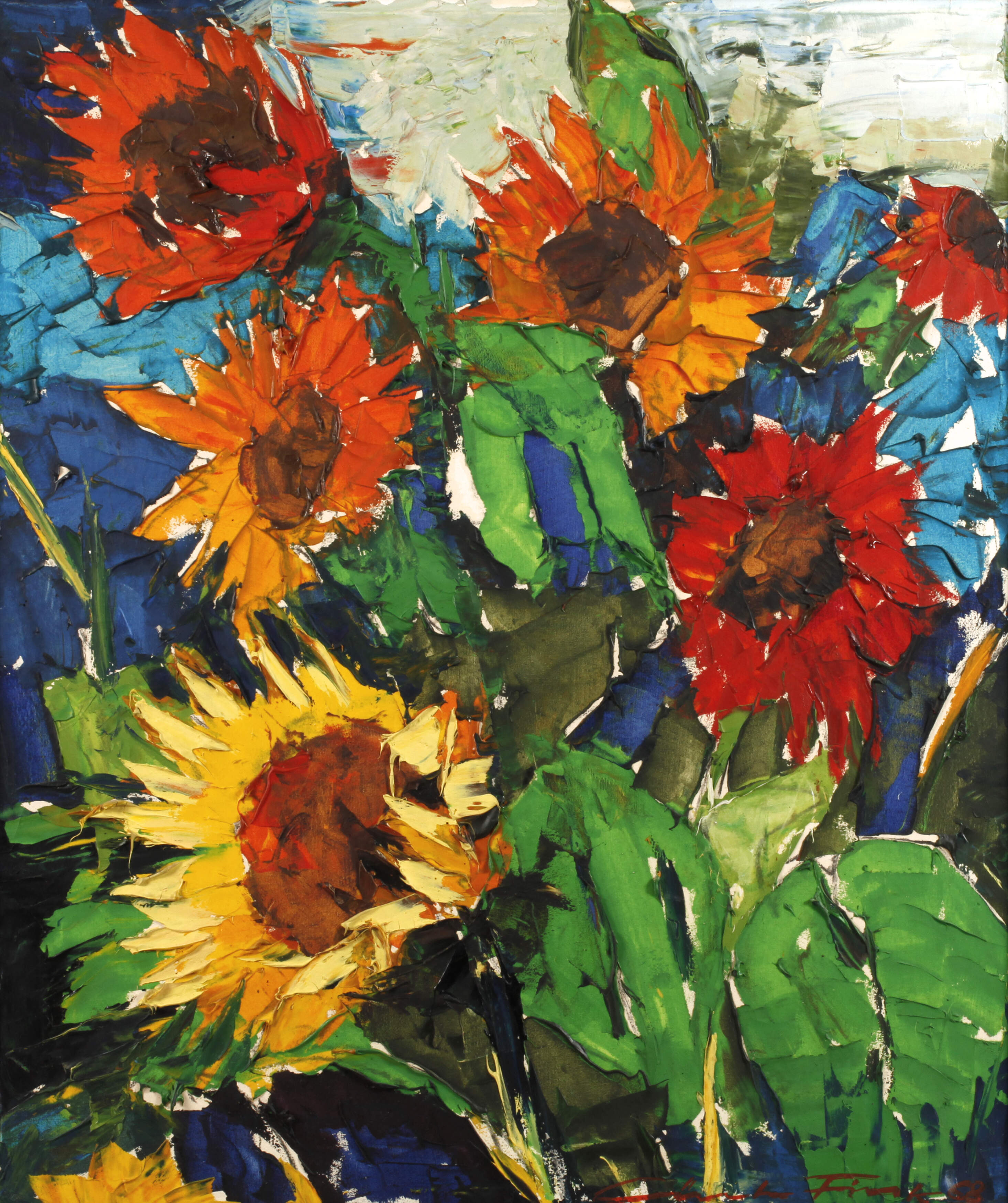 Günter Fink, "Strauß mit Sommerblumen"