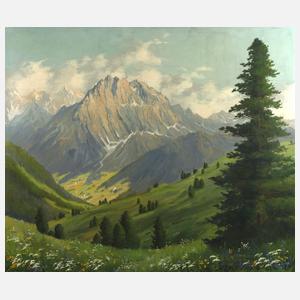 Minni Herzing, "Sommerlandschaft im Hochgebirge"