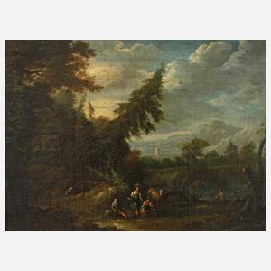 Barockkünstler, Landschaft mit Personenstaffage