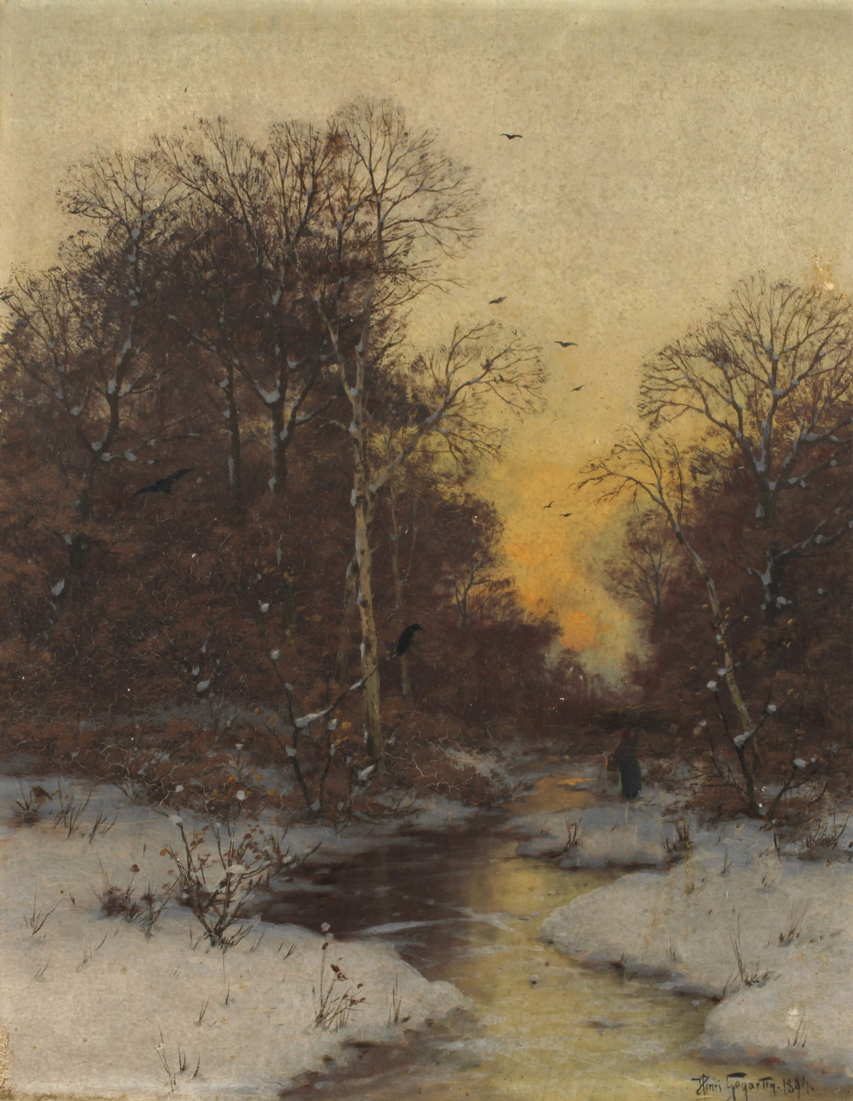 Heinrich Gogarten, Reisigsammlerin im Winterwald