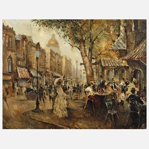 Mikhail Ponomarenko, Straßencafé in Paris-Montmartre