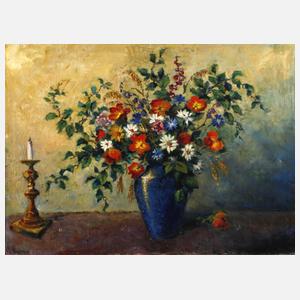 Ove Svenson, Blumenstillleben mit Kerze