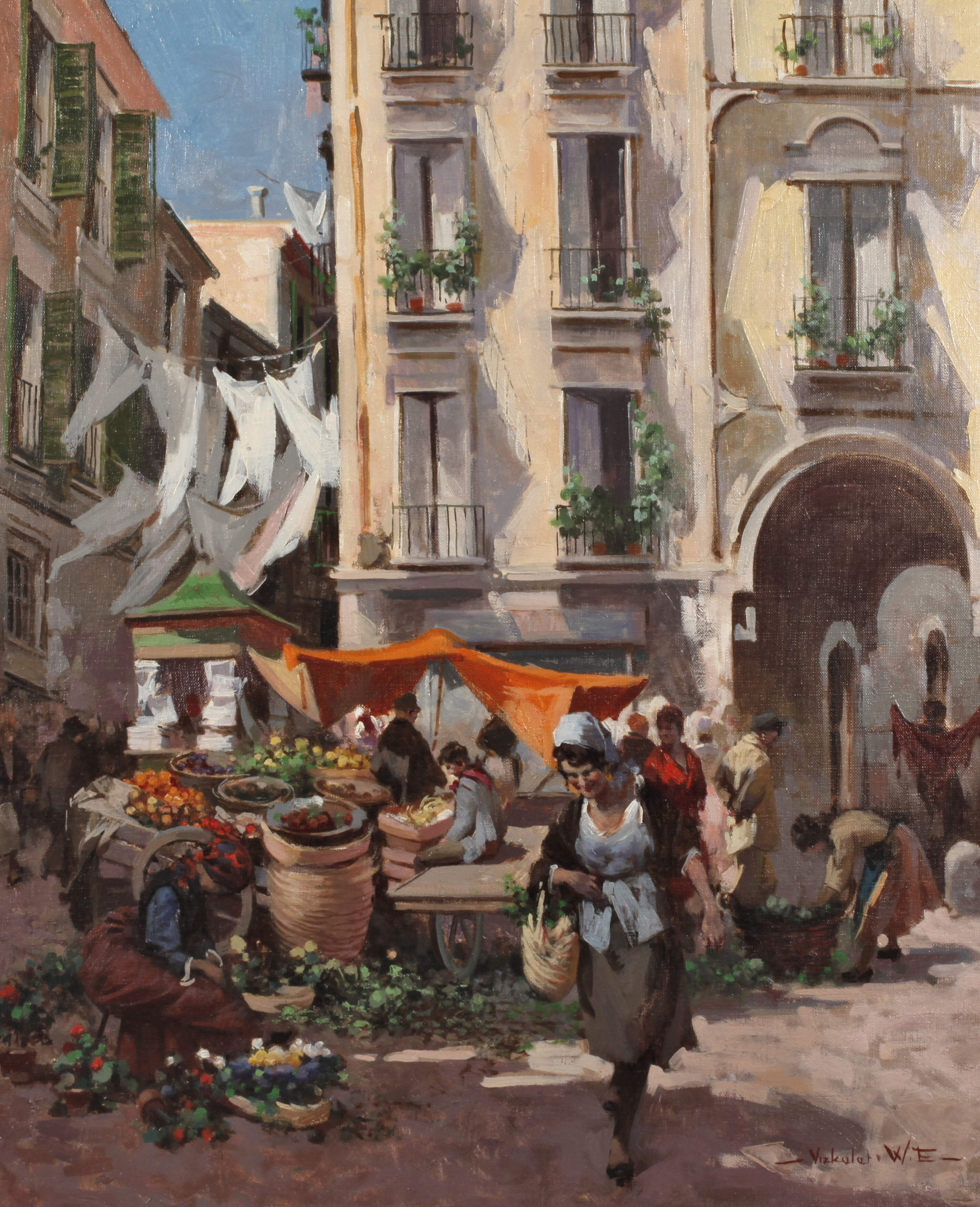 Witman Etelka Vizkeleti, "Blumenmarkt in Szeged"