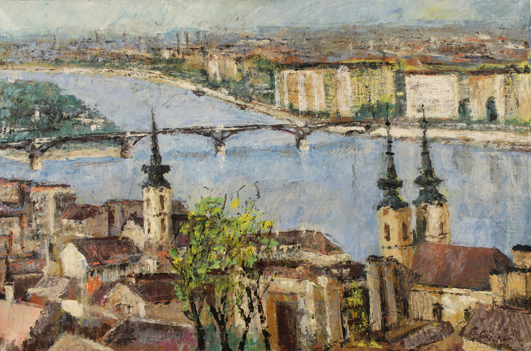 ”Panorama mit Margareteninsel in Budapest”