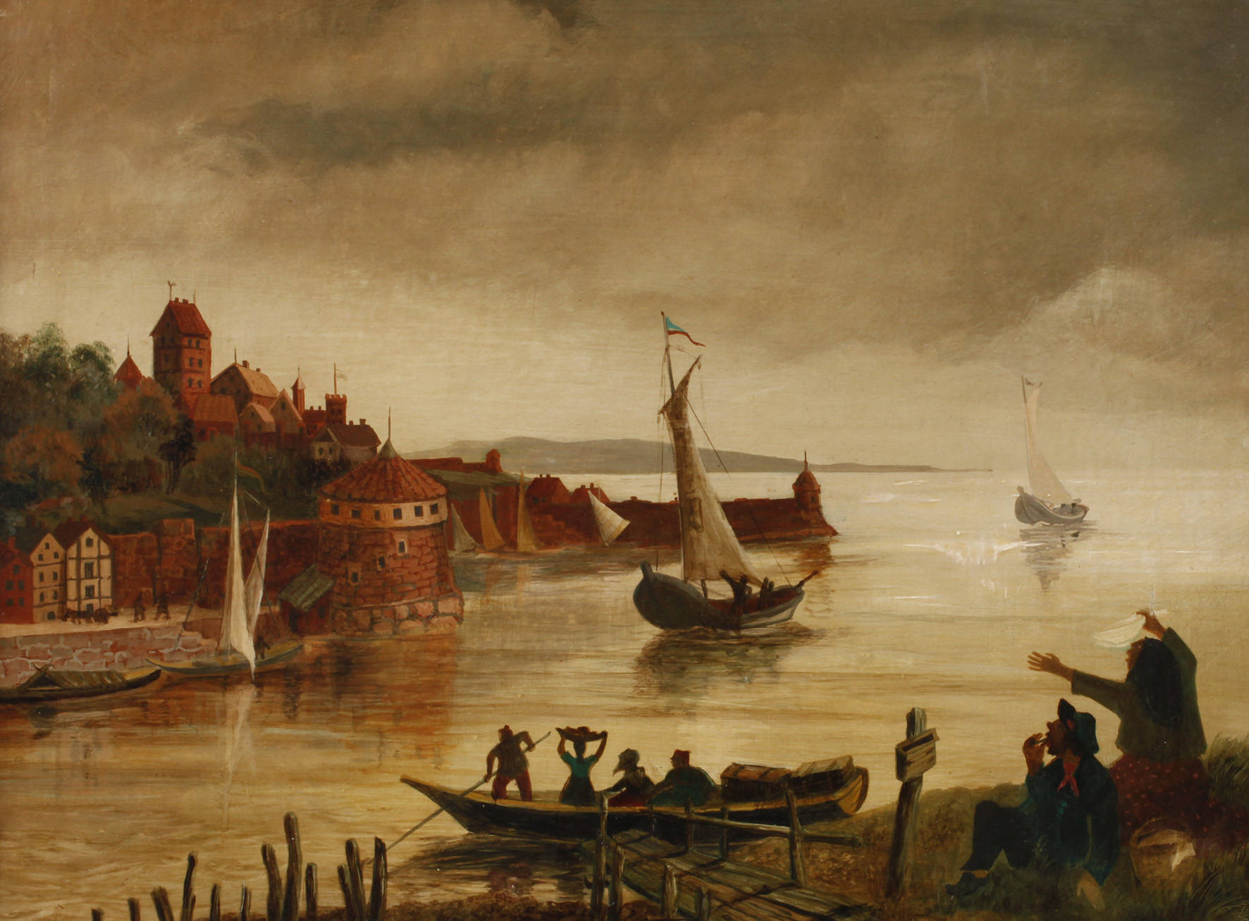 Mittelalterliche Stadt am Meer